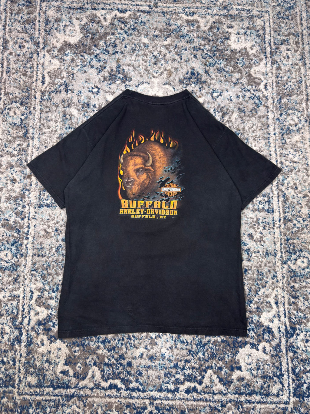 Vintage 2001 Harley Davidson Eagle Graphic Spellout Live To Ride T-Shirt Size XL