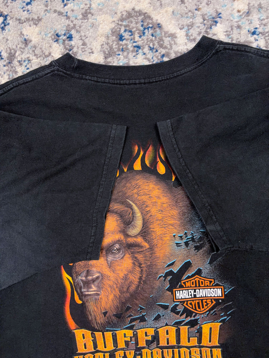 Vintage 2001 Harley Davidson Eagle Graphic Spellout Live To Ride T-Shirt Size XL