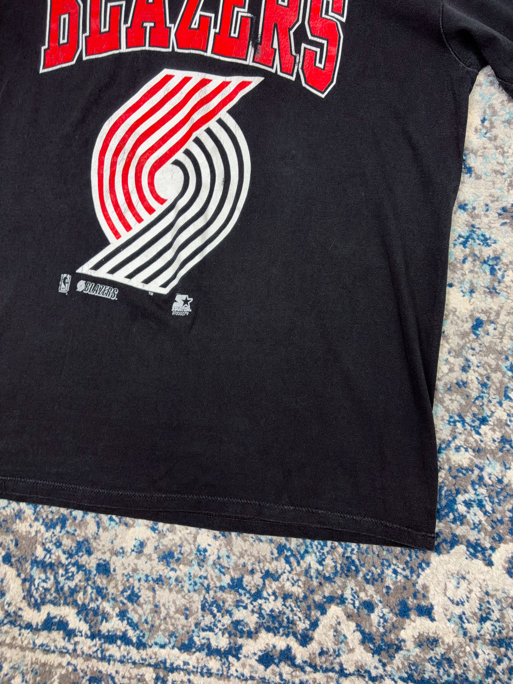 Vintage 90s Portland Trailblazers NBA Big Graphic Spellout T-Shirt Size Large