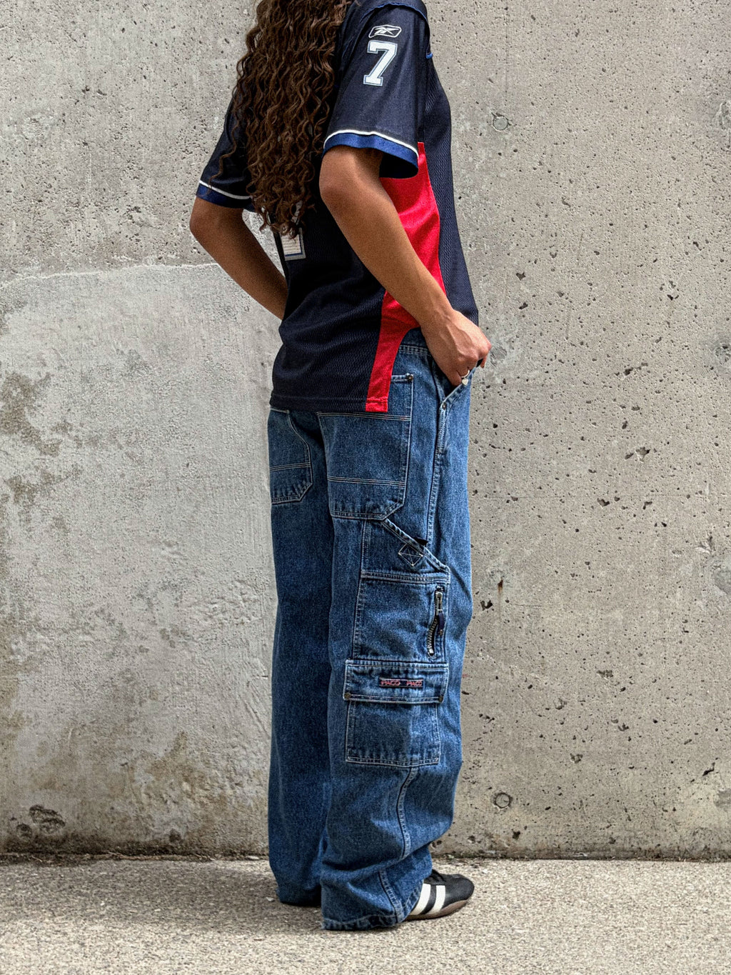 Vintage Y2K Paco Jeans Embroidered Logo  Medium Wash Denim Carpenter Pants Size 30