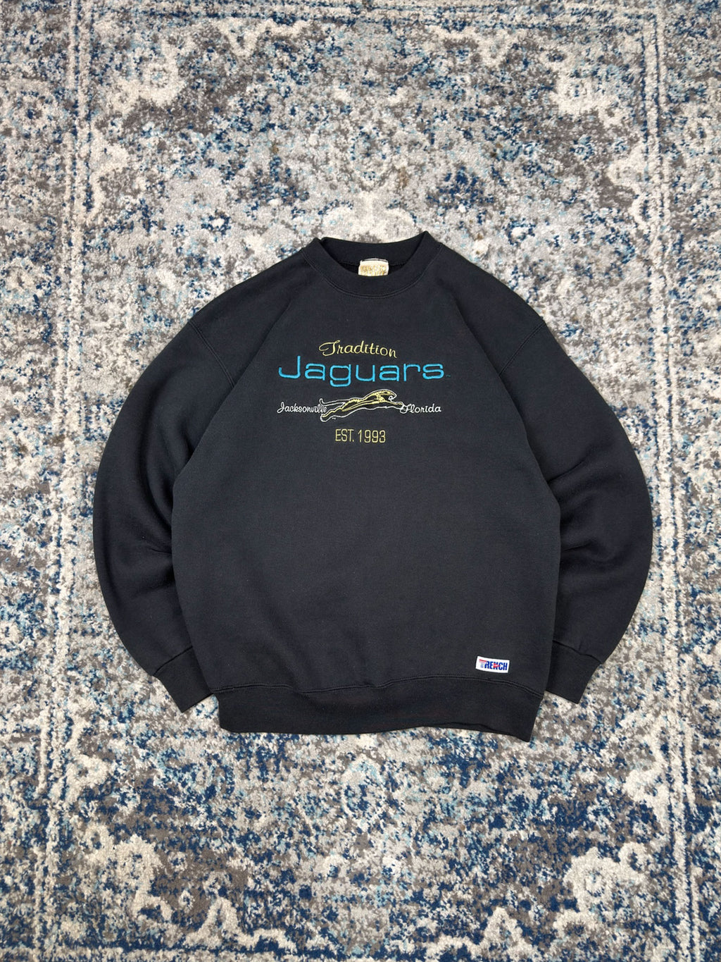 Vintage 1993 Jacksonville Jaguars NFL Embroidered Banned Logo Sweatshirt Size Large
