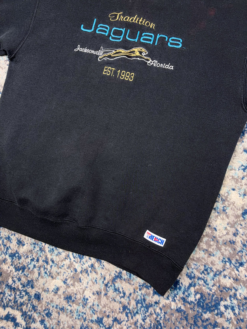 Vintage 1993 Jacksonville Jaguars NFL Embroidered Banned Logo Sweatshirt Size Large