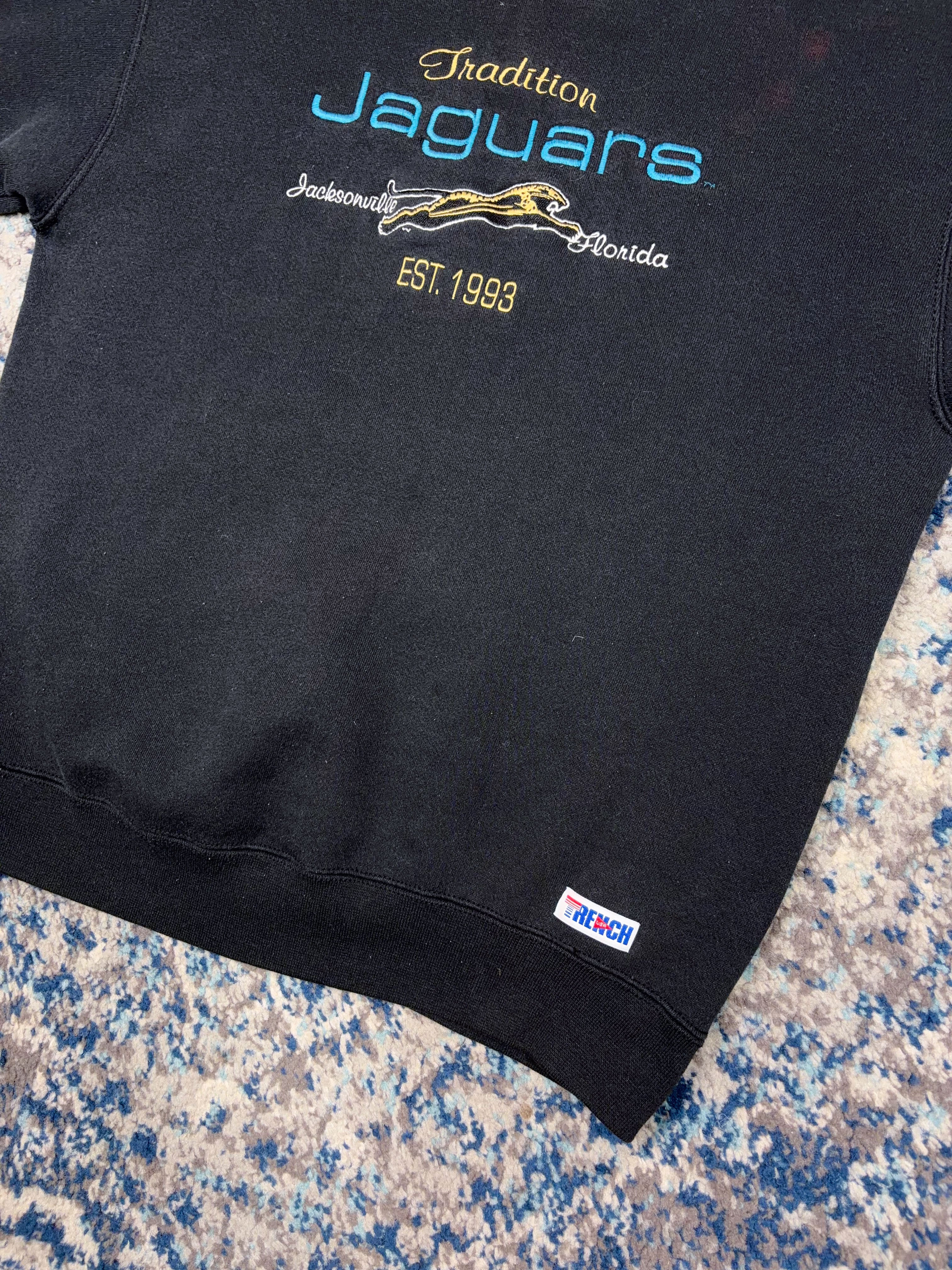 Vintage 1993 Jacksonville Jaguars NFL Embroidered Banned Logo Sweatshirt Size Large