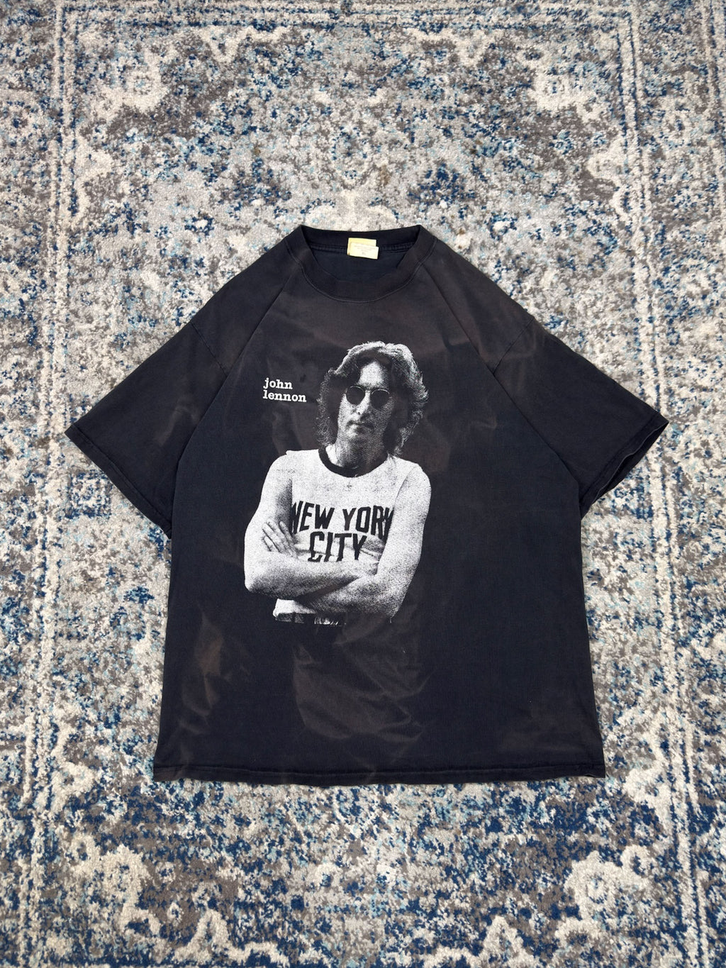Vintage 90s John Lennon Portrait Graphic Rock Music T-Shirt Size XL