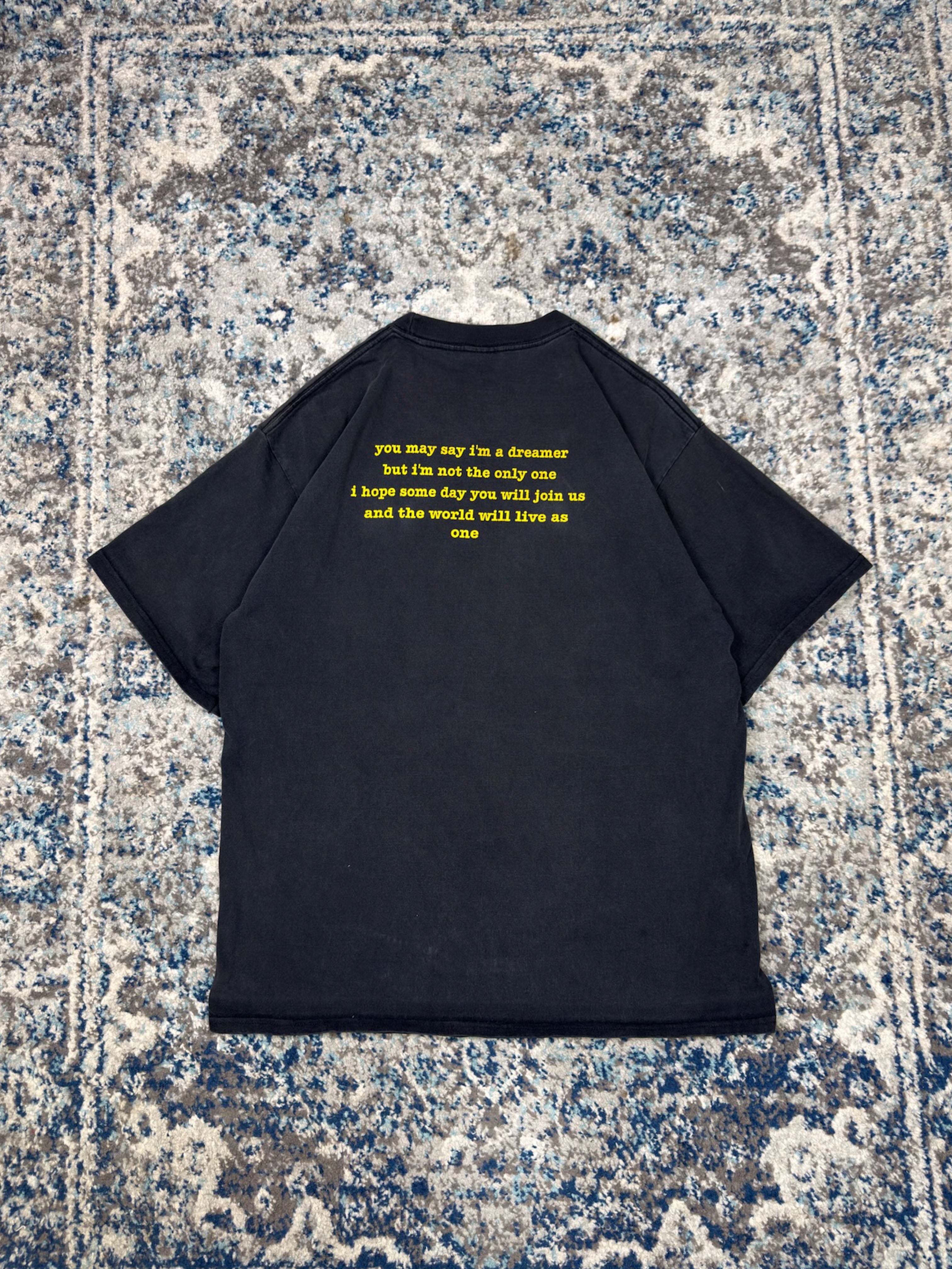 Vintage 90s John Lennon Portrait Graphic Rock Music T-Shirt Size XL