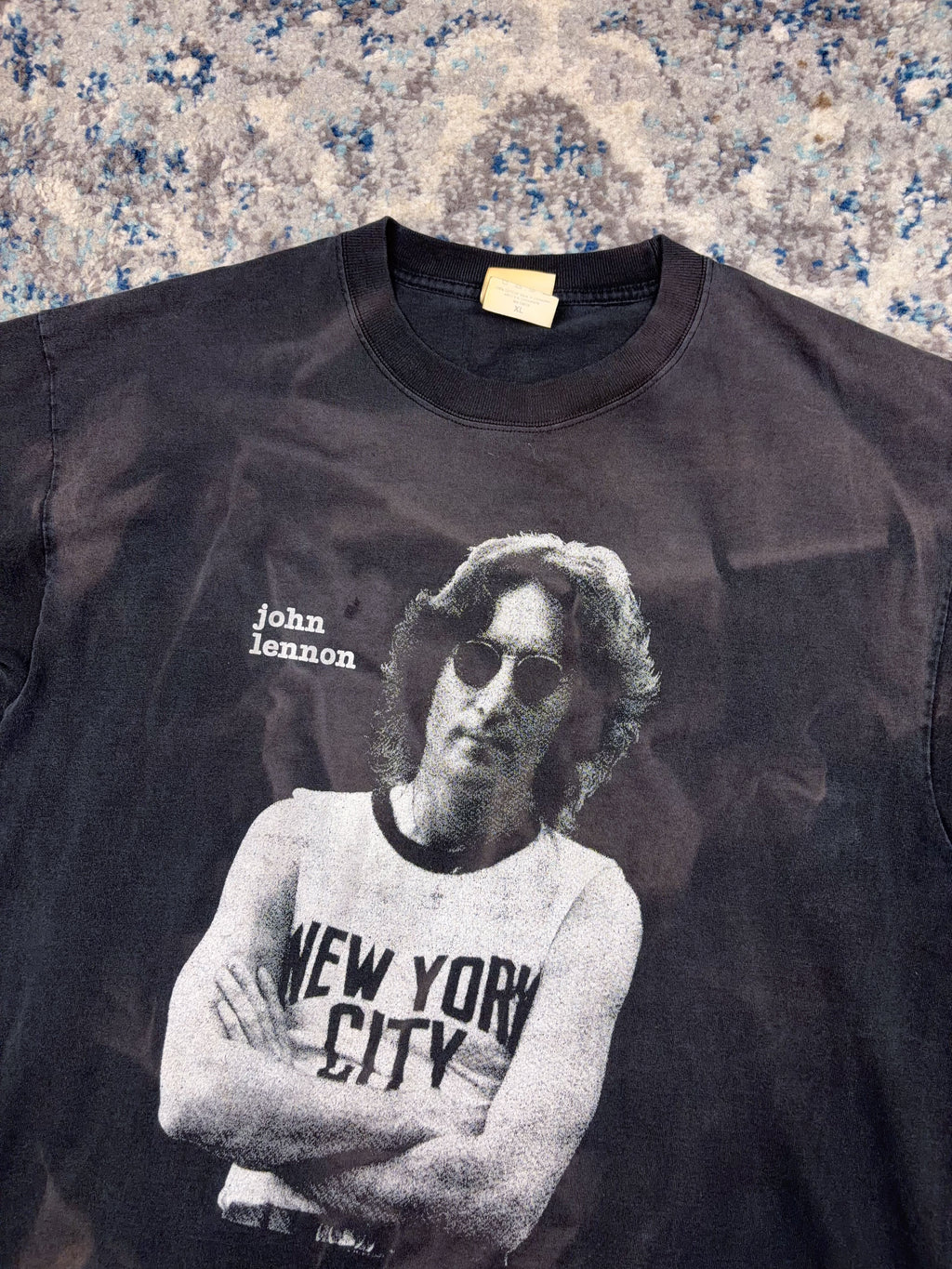 Vintage 90s John Lennon Portrait Graphic Rock Music T-Shirt Size XL