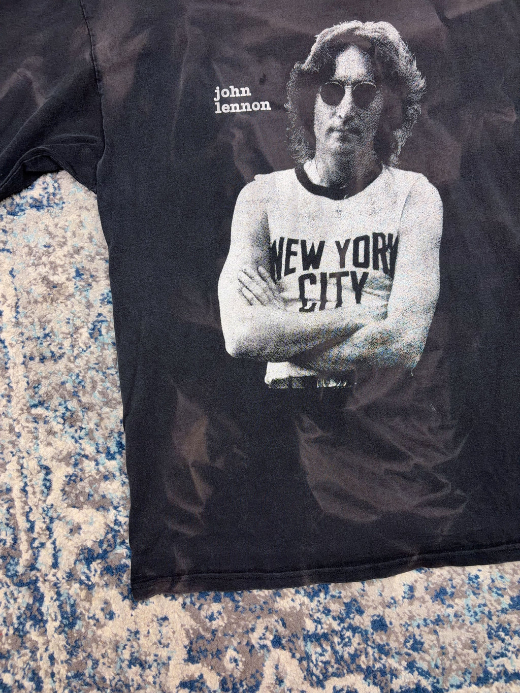 Vintage 90s John Lennon Portrait Graphic Rock Music T-Shirt Size XL