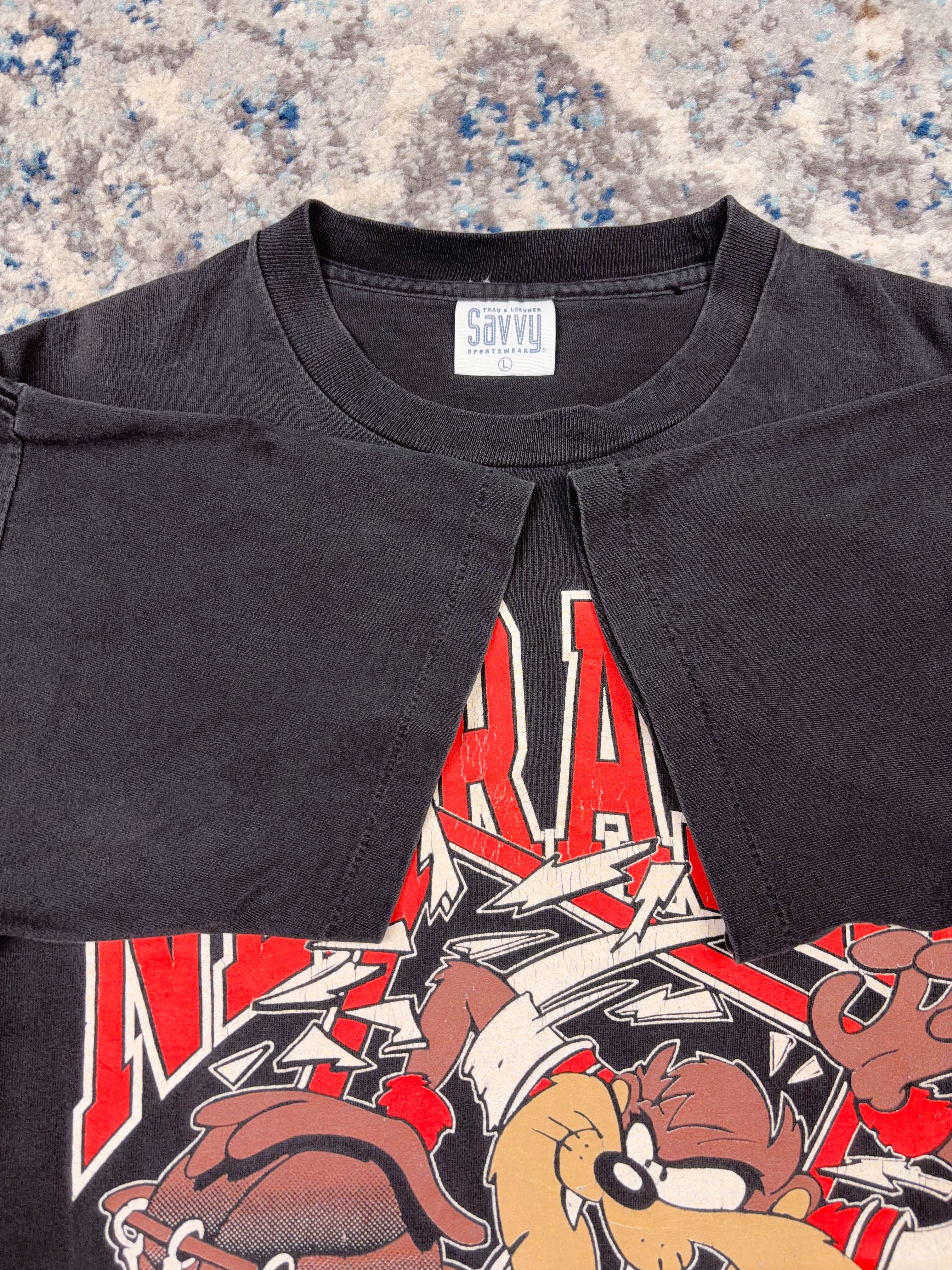 Vintage 1993 Nebraska Cornhuskers NCAA Taz Looney Tunes Graphic T-Shirt Size Large