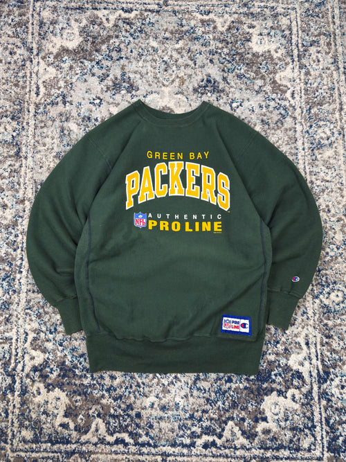 Vintage 1996 Green Bay Packers NFL Graphic Champion Reverse Weave Sweatshirt Size 2XL