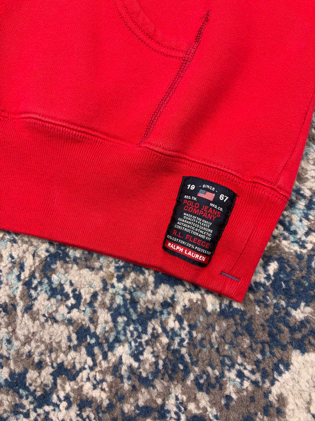 Vintage Polo Ralph Lauren Jeans Company Embroidered Full Zip Hooded Sweatshirt Size Medium