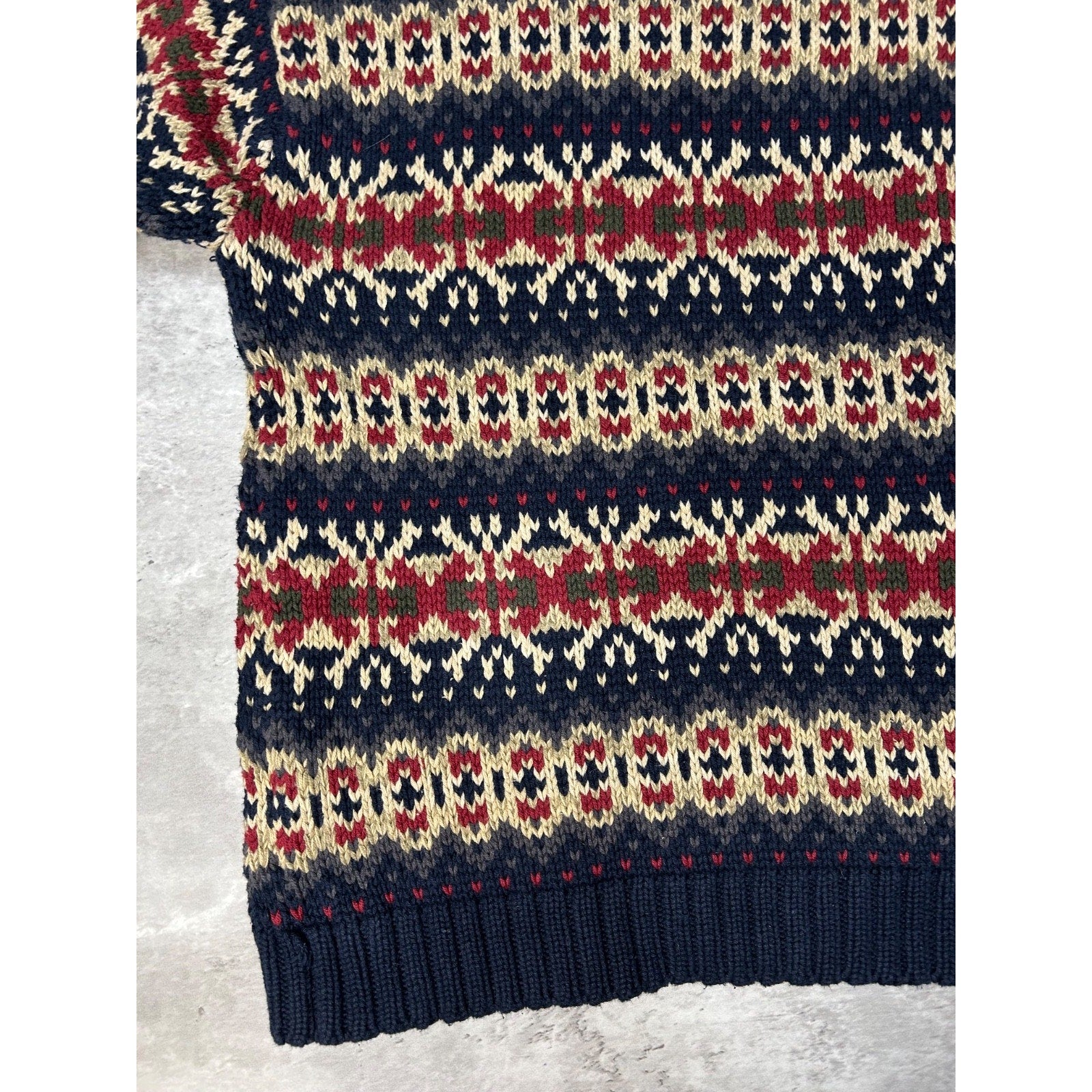 Vintage Eddie Bauer Abstract Striped Pullover Knit Sweater Size XL