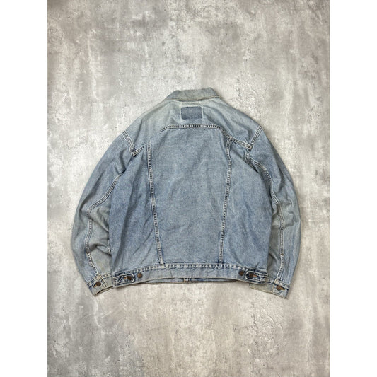 Vintage 90s Levis Red Tab Light Wash Denim Type 3 Trucker Jacket Size Large