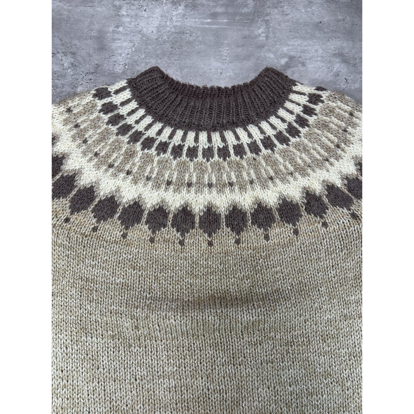 Vintage 80s/90s Abstract Striped Earth Tone Ribbed Pullover Knit Sweater Sz XL