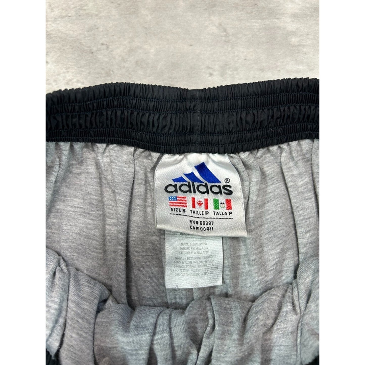 Vintage Adidas Embroidered Logo Three Stripe Nylon Track Pants Size Small