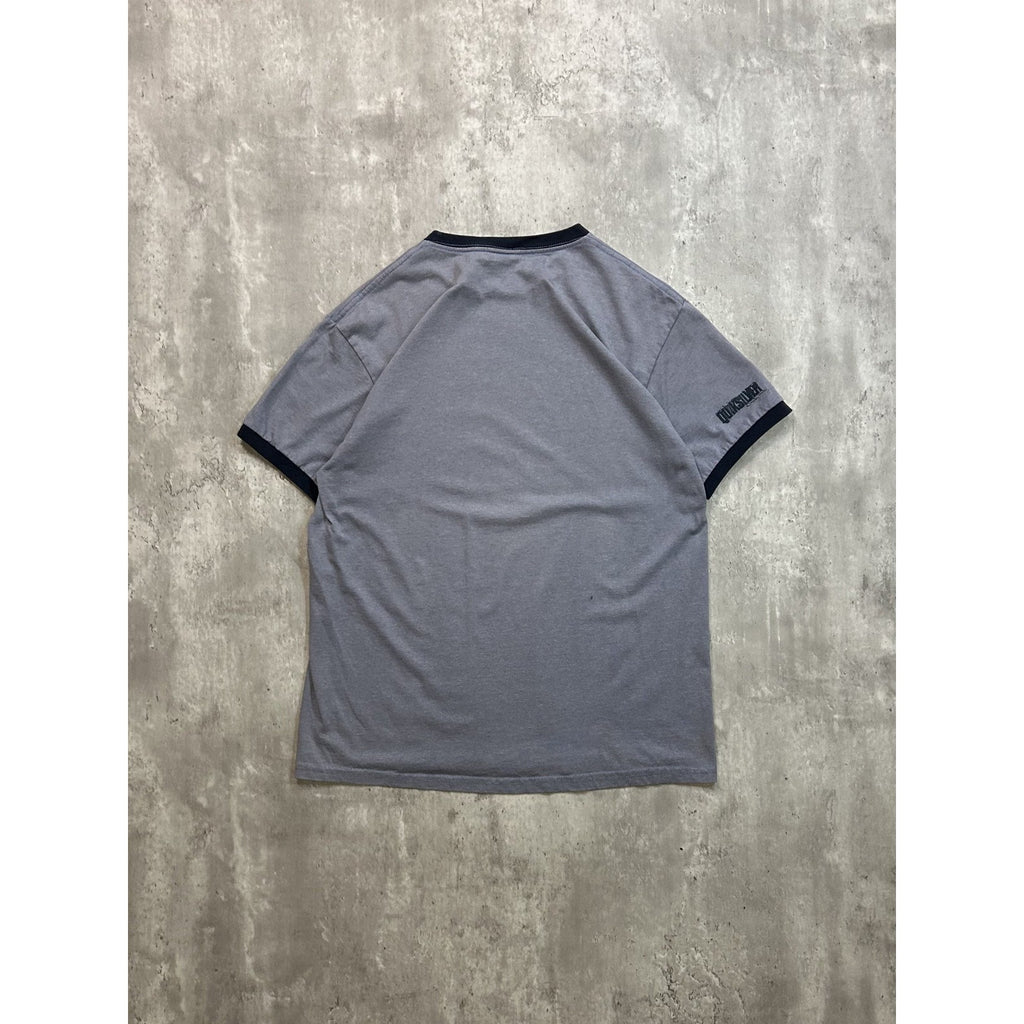 Vintage Y2K Quiksilver Spellout Logo Graphic Ringer T-Shirt Size Large
