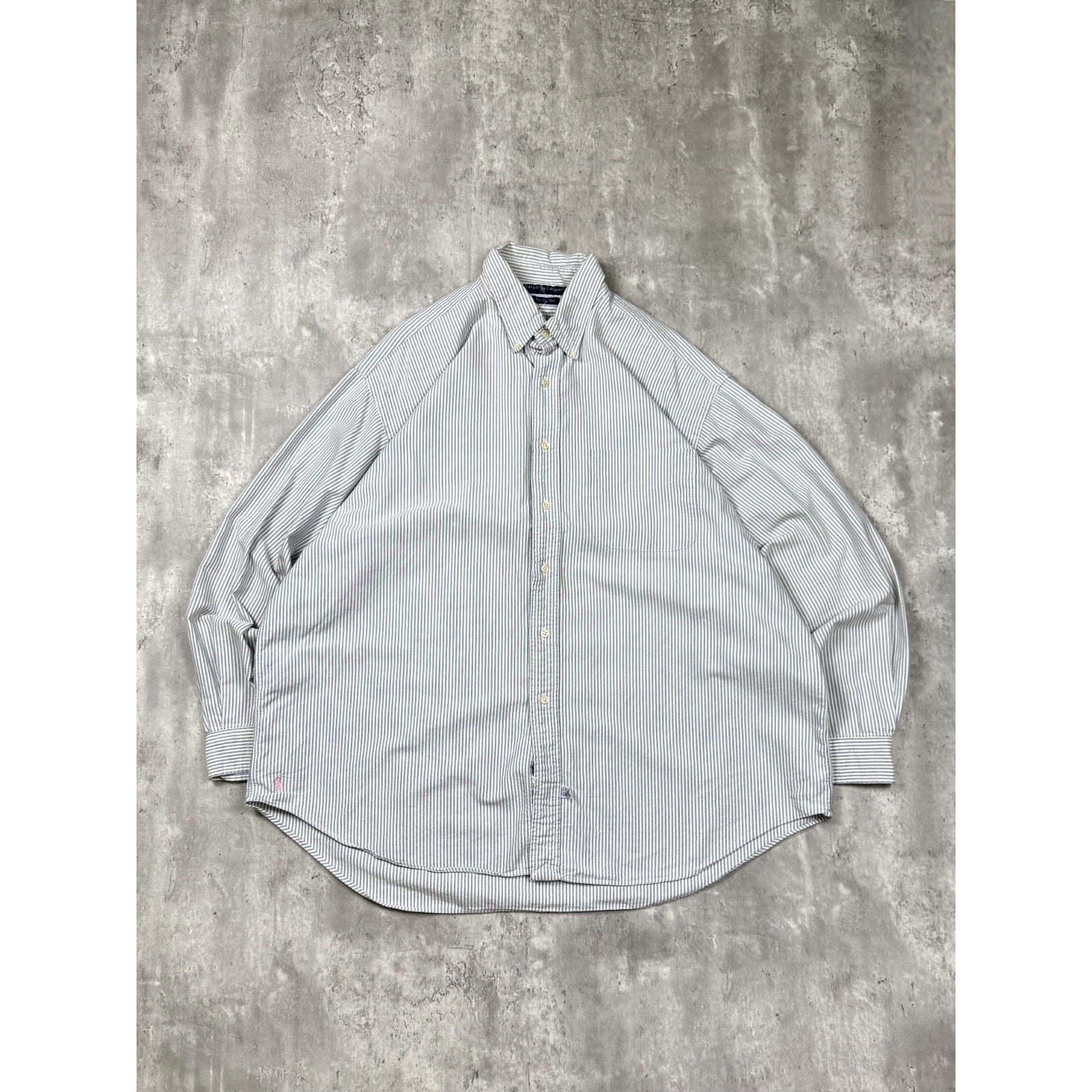 Vintage Polo Ralph Lauren Embroidered Pony Striped Button Up Shirt Size XL
