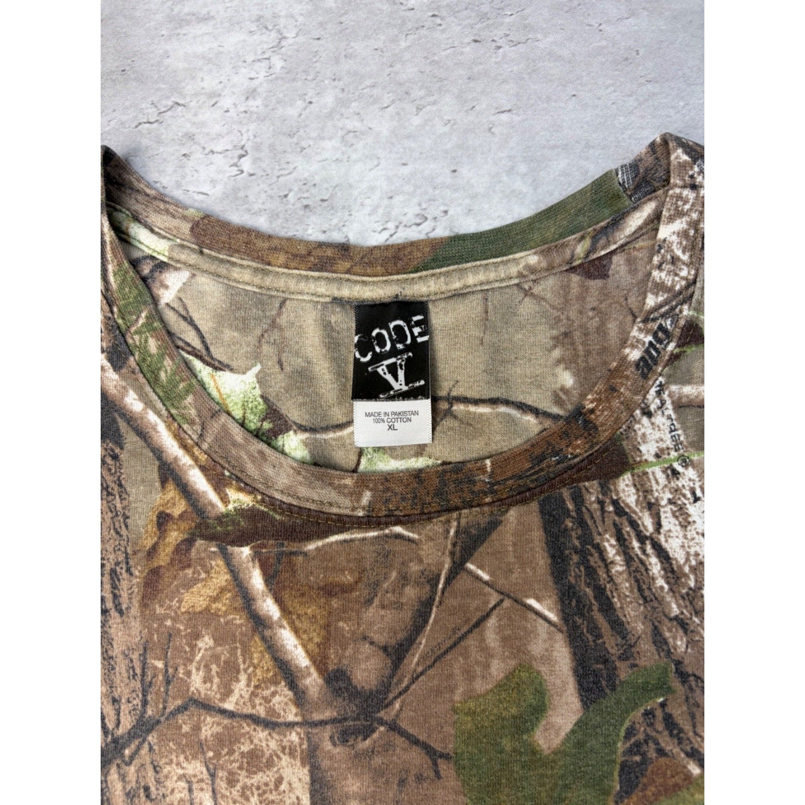 Vintage Code V Apg Tree Camo Hunting T-Shirt Size XL