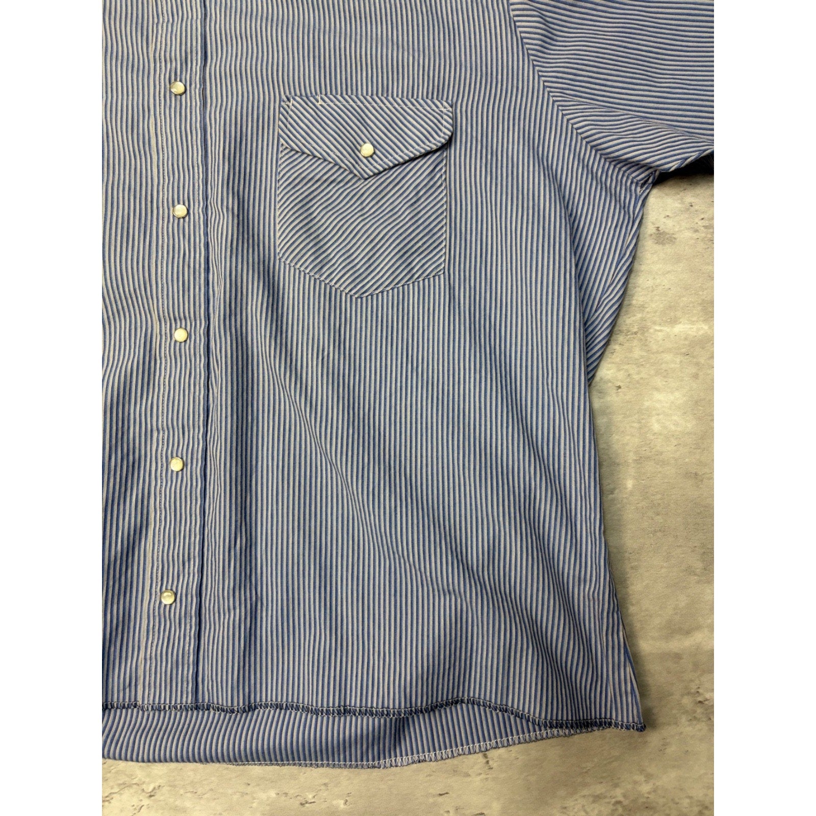 Vintage 90s Rock Creek Ranch Pearl Snap Striped Cropped Button Up Shirt Size XL