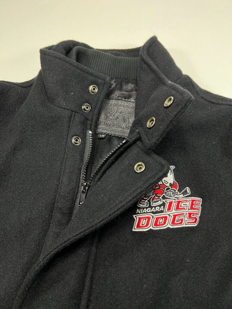 Y2K GLIR Niagara Ice Dogs Team Collection Embroidered Logo Game Jacket Large