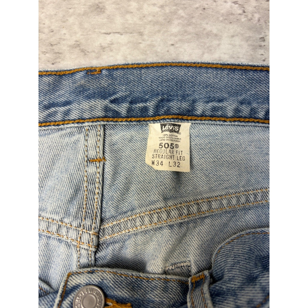 Vintage 90s Levis 505 Red Tab Light Wash Denim Pants Size 34