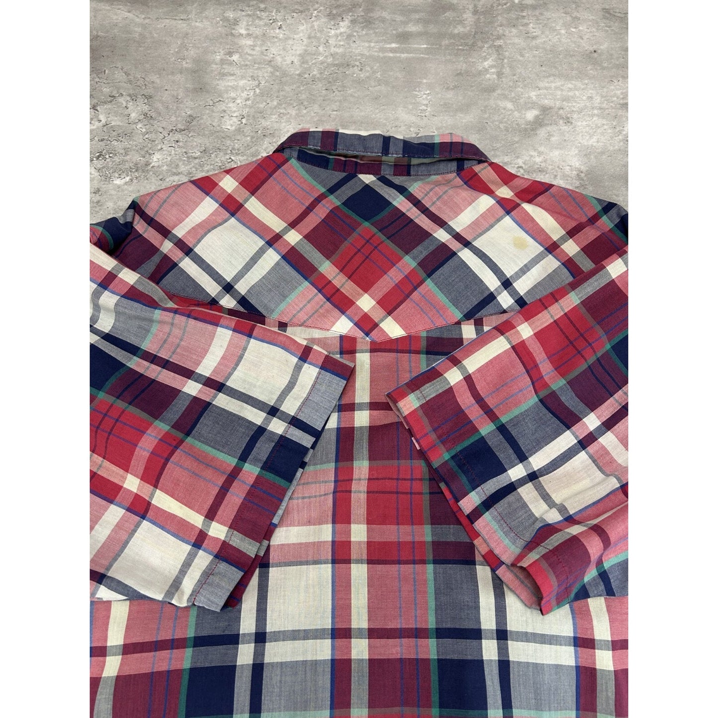 Vintage 90s Wrangler Pearl Snap Plaid Reworked Cropped Button Up Shirt Sz 2XL