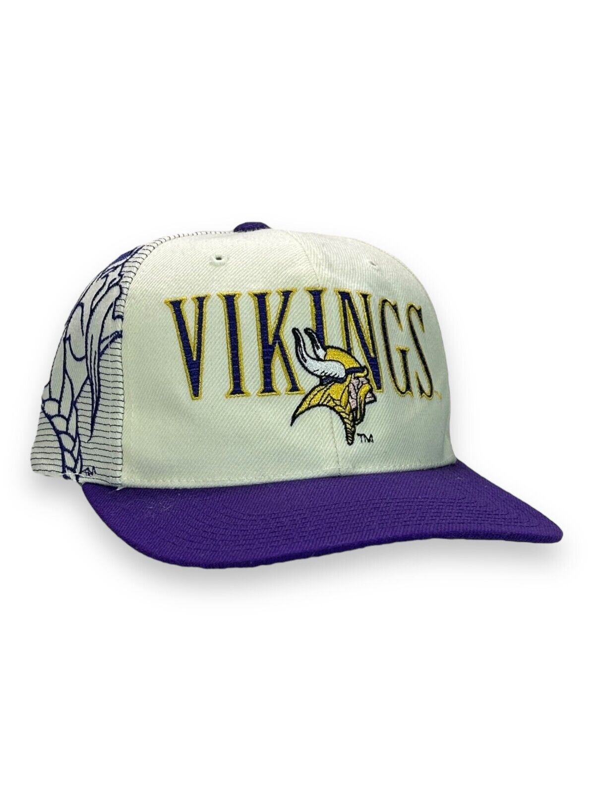 Vintage 90s Minnesota Vikings NFL Sports Specialties Laser Snapback Hat OSFA