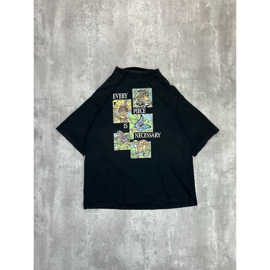 Vintage 90s WWF Every Piece Is Necessary Animal Preservation T-Shirt Sz Medium