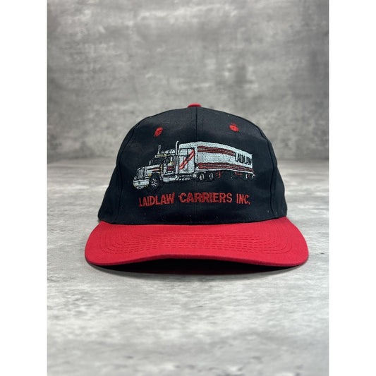 Vintage Laidlaw Carriers Inc. Embroidered Trucking Two Tone Strapback Hat OSFA
