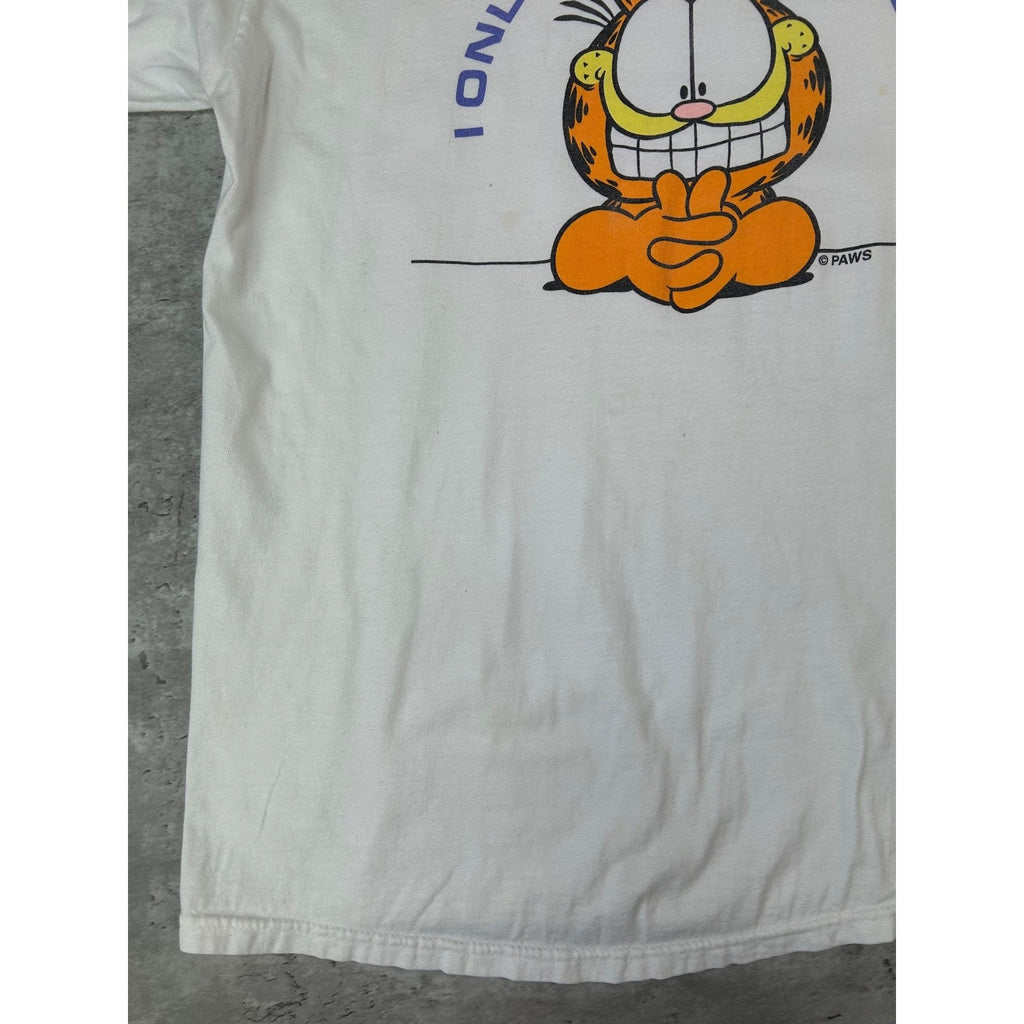 Vintage 90s Garfield I Only Look Harmless Cartoon Character T-Shirt Size Large