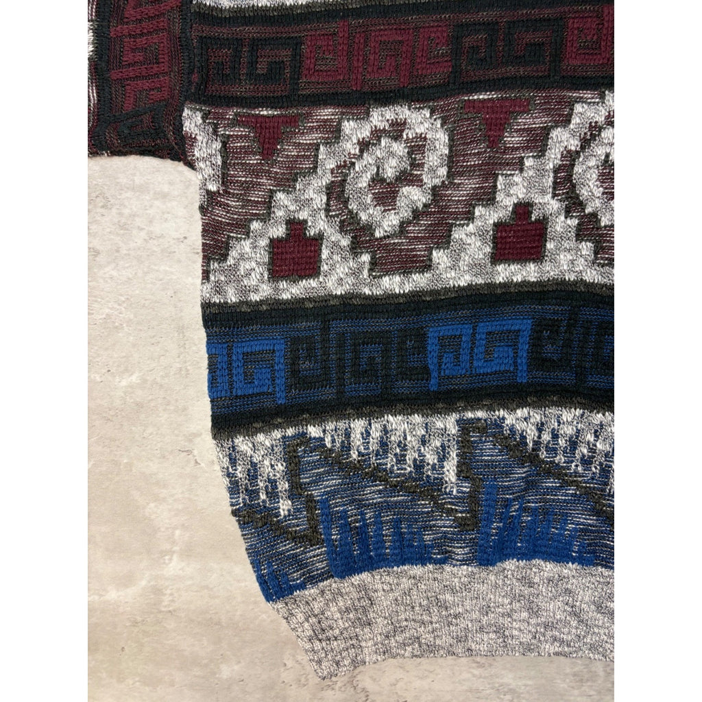 Vintage Sweater Graphix Abstract Print Pullover Knit Sweater Size Small