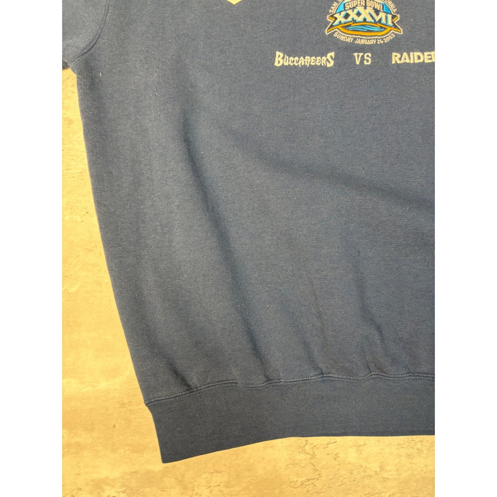 Vintage 2003 Buccaneers Vs Raiders NFL Super Bowl XXXVII Sweatshirt Size Large