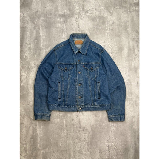 Vintage 90s Levis Red Tab Medium Wash Type 3 Denim Trucker Jacket Size Medium