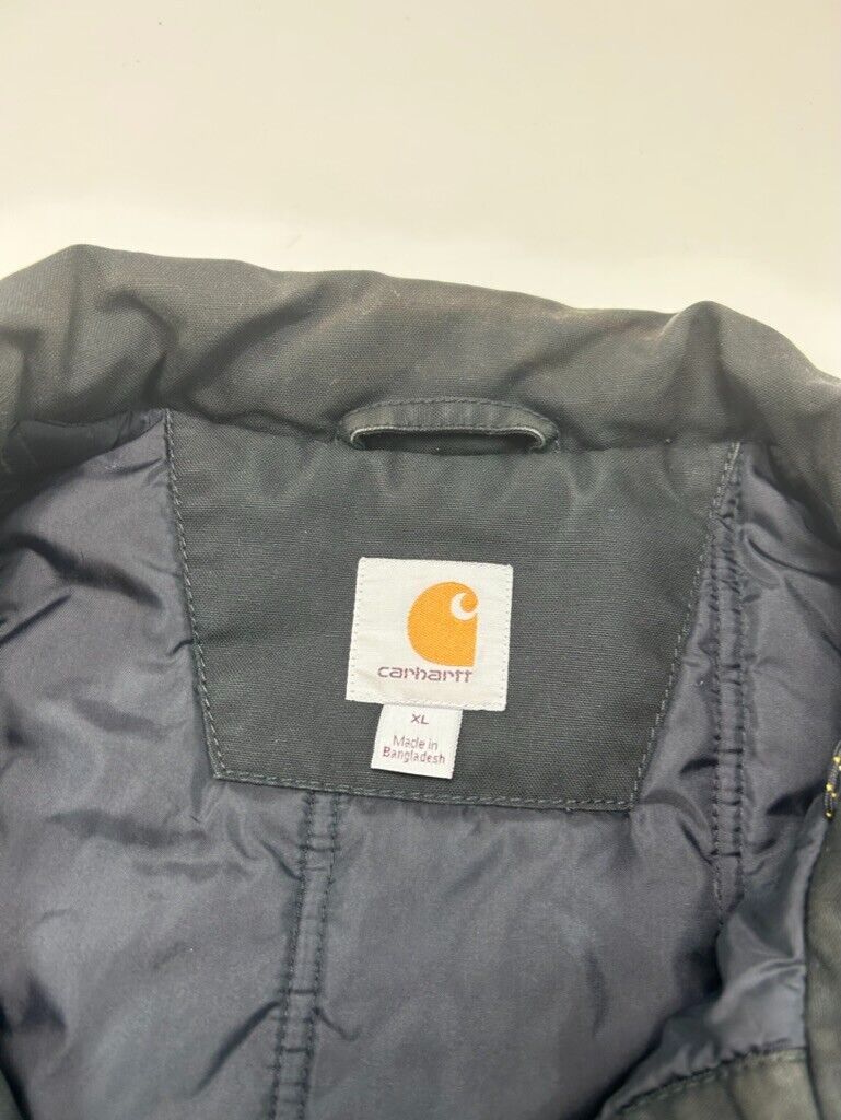 Carhartt Insulated Quick Duck Canvas Workwear Vest Jacket Size XL Black