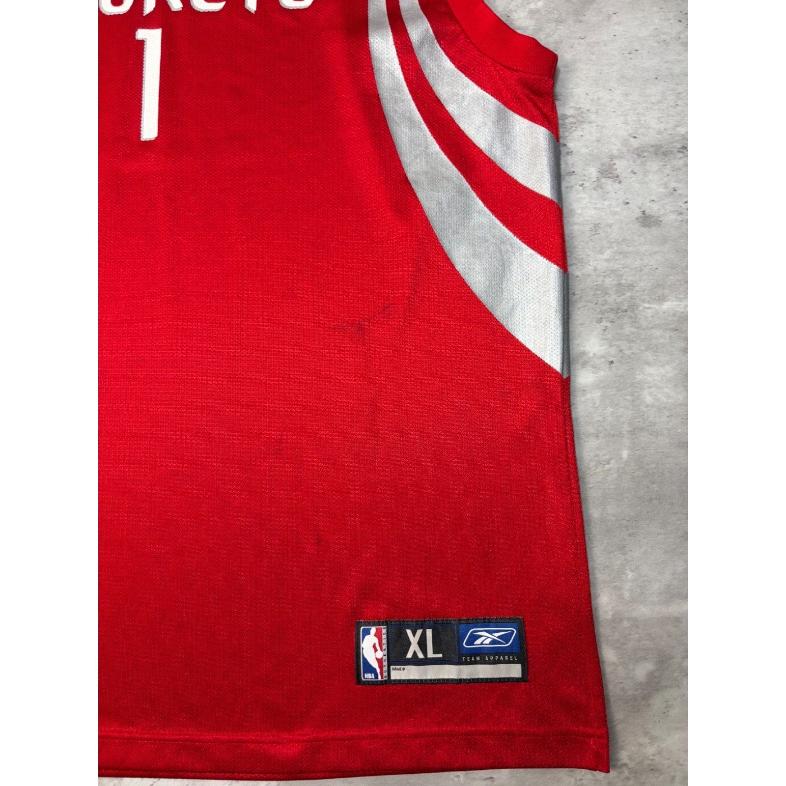 Vintage Tracy McGrady #1 Houston Rockets NBA Reebok Basketball Jersey Size XL
