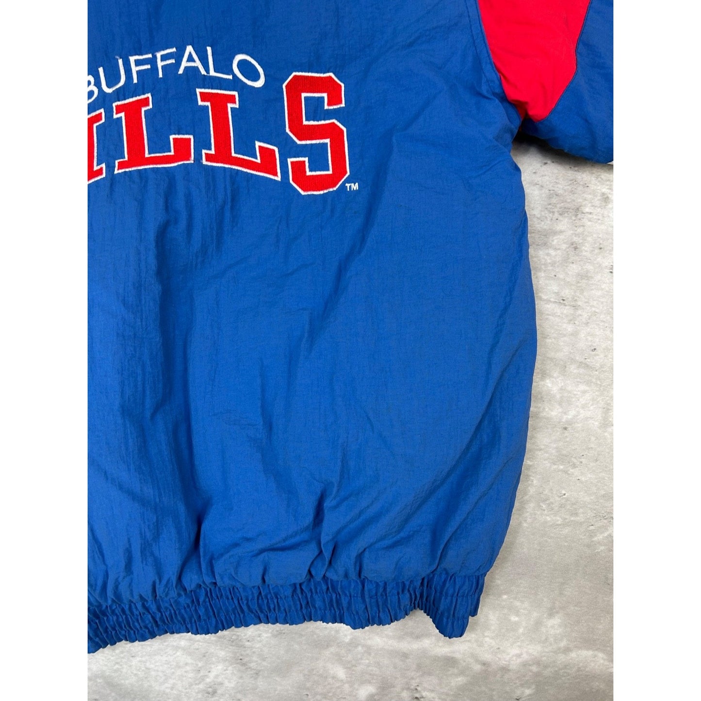 Vintage 90s Buffalo Bills NFL Insulated Embroidered Hooded Jacket Sz Large YOUTH