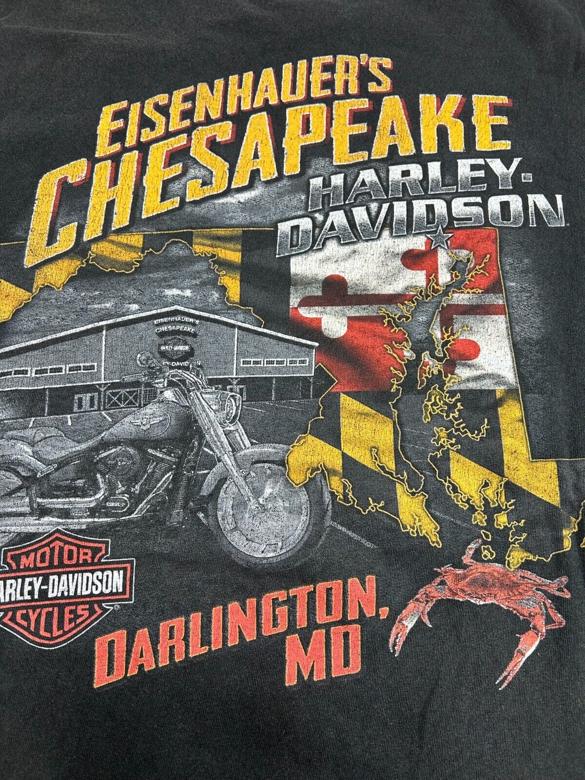 Harley Davidson Motorcycles Spell Out Graphic T-Shirt Size XL Black