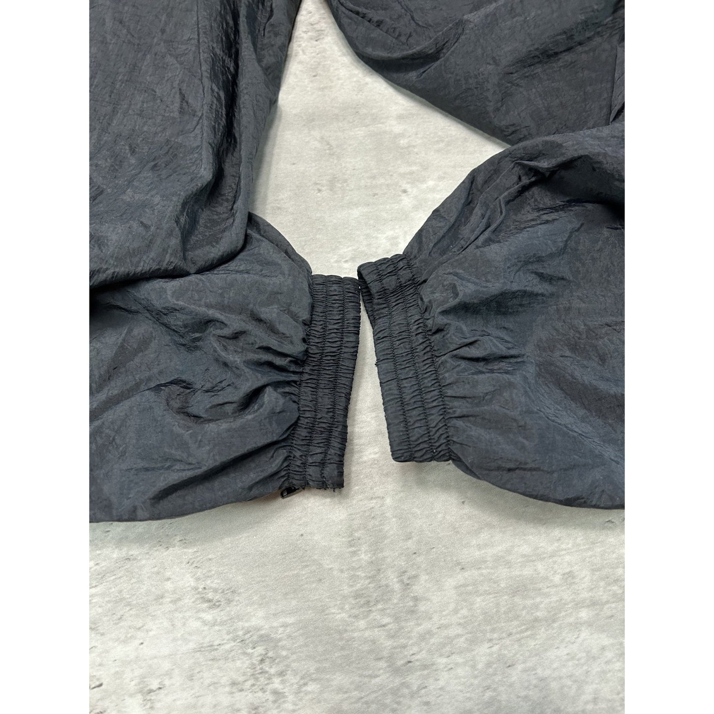 Vintage 90s Nike Tonal Embroidered Logo Nylon Track Pants Size XL Black