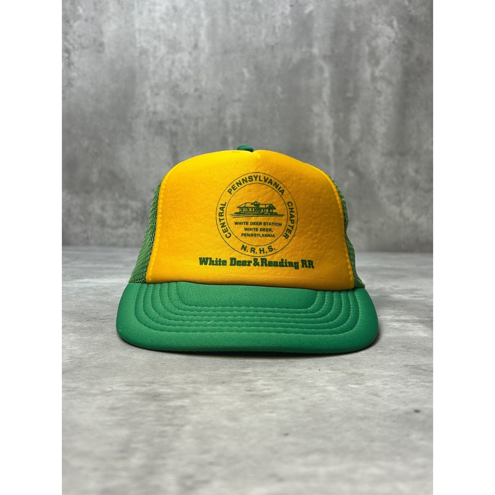Vintage 90s White Deer & Reading RR Destination Trucker Snapback Hat OSFA