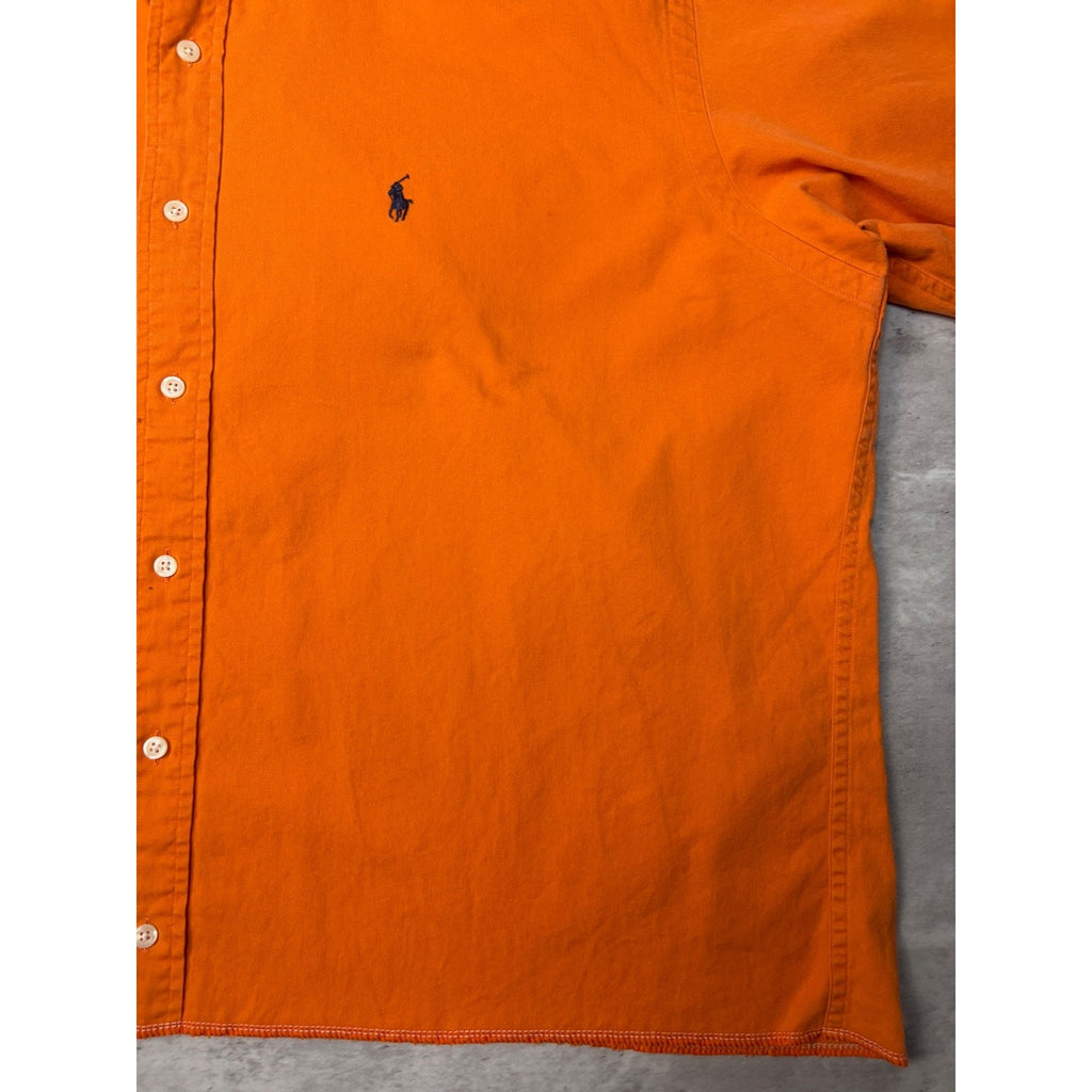 Vintage Polo Ralph Lauren Embroidered Pony Cropped Button Up Shirt Size Large