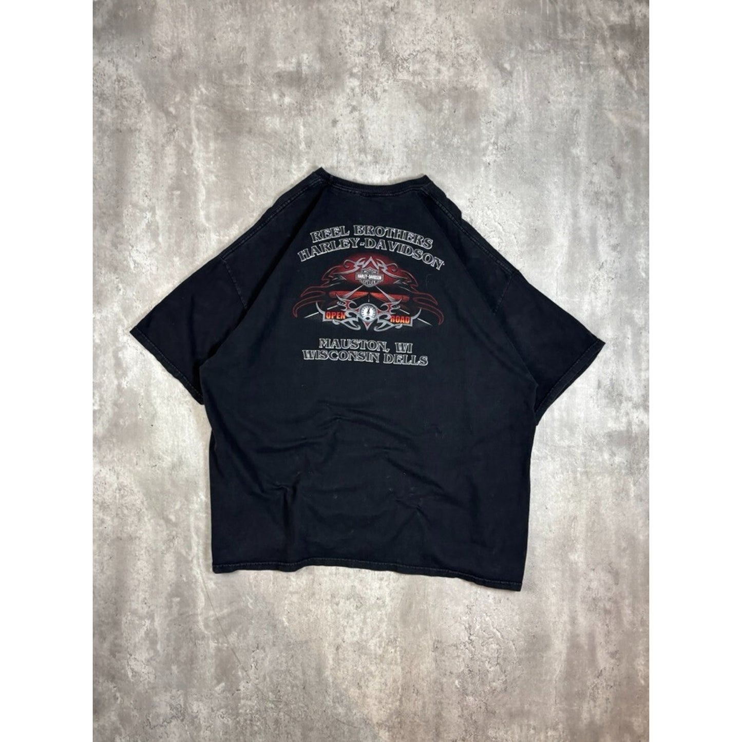 Harley Davidson Motorcycles Flaming Bald Eagle Graphic T-Shirt Size XXXL Black