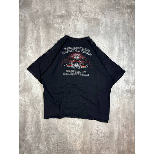 Harley Davidson Motorcycles Flaming Bald Eagle Graphic T-Shirt Size XXXL Black