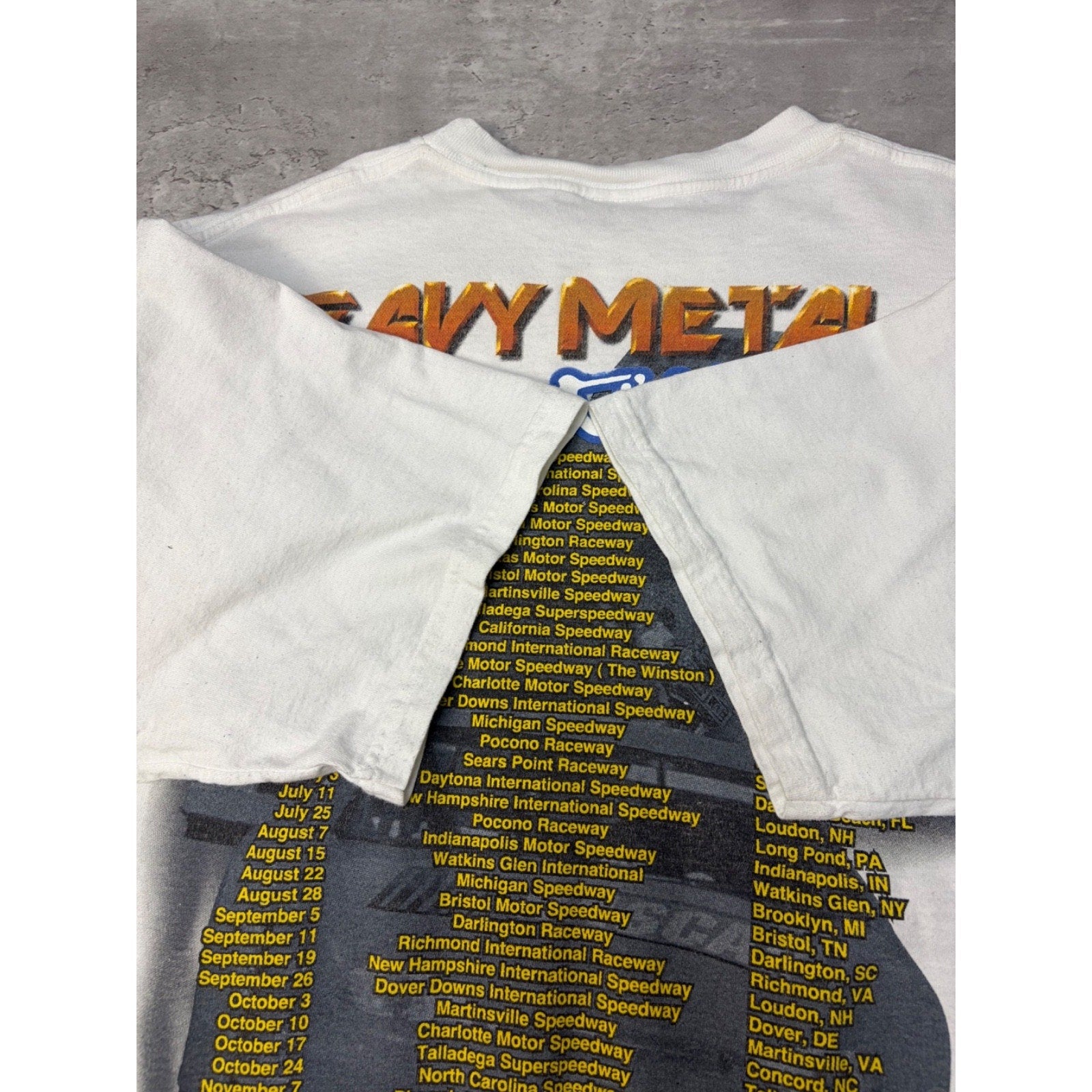Vintage 1999 Nascar Winston Cup Tour Racing Schedule Graphic T-Shirt Size XL