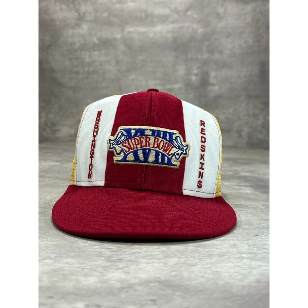 VTG 1984 Washington NFL Super Bowl XVIII Lucky Stripes Trucker Snapback Hat OSFA