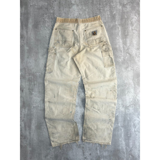 Vintage Carhartt Canvas Workwear Carpenter Double Knee Pants Size 29