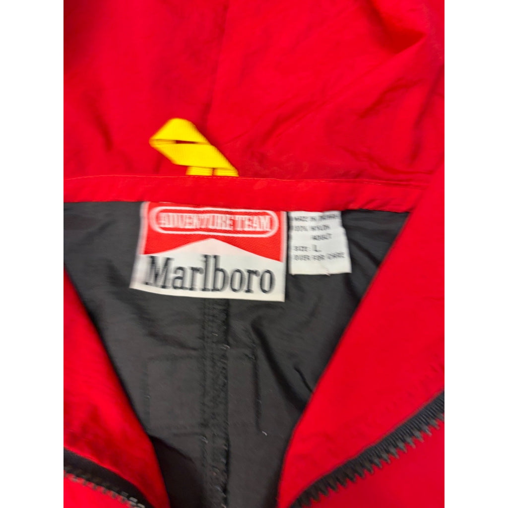 Vintage Marlboro Adventure Team Embroidered Full Zip Windbreaker Jacket Sz Large