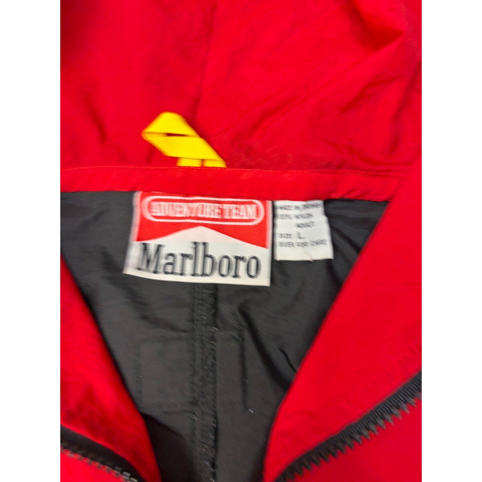Vintage Marlboro Adventure Team Embroidered Full Zip Windbreaker Jacket Sz Large