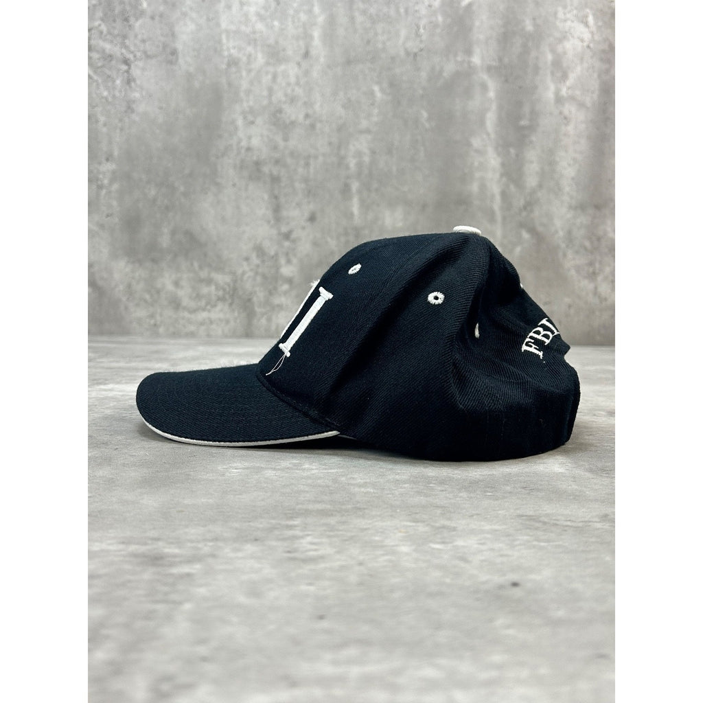 Vintage F.B.I Embroidered Spellout Logo Strapback Hat OSFA
