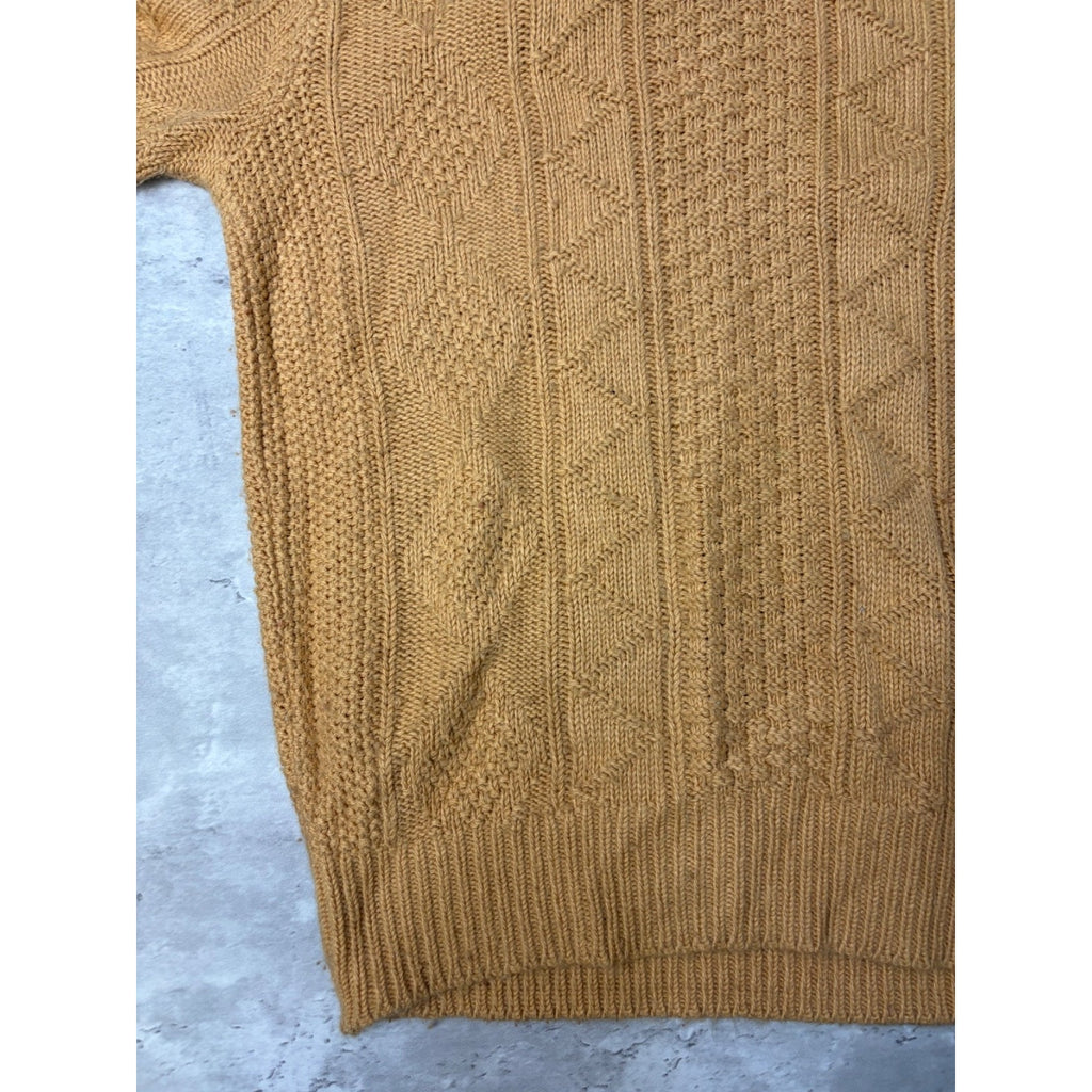 Vintage 80s Tommy Knight Cable Knit Turtle Neck Pullover Sweater Size Large