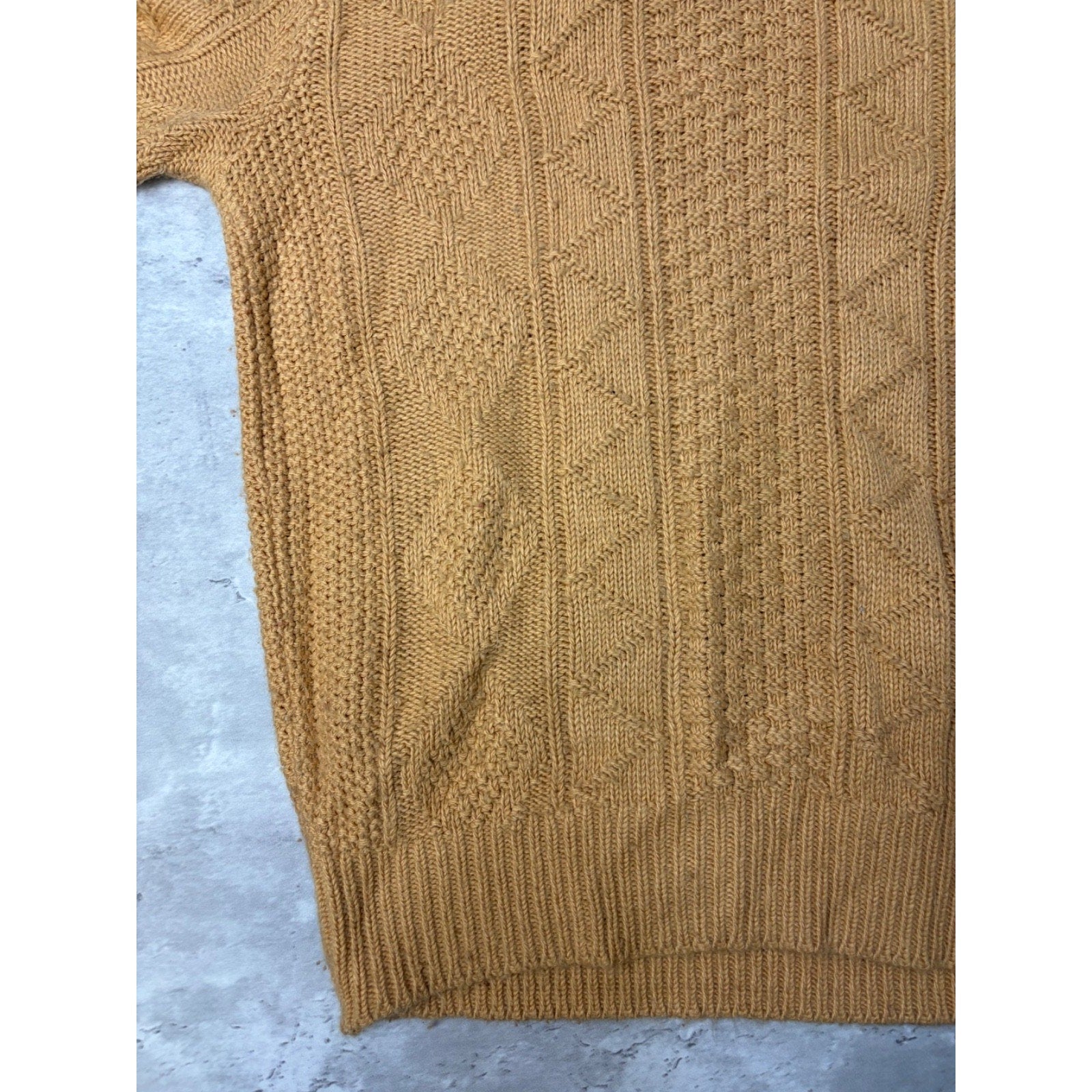 Vintage 80s Tommy Knight Cable Knit Turtle Neck Pullover Sweater Size Large