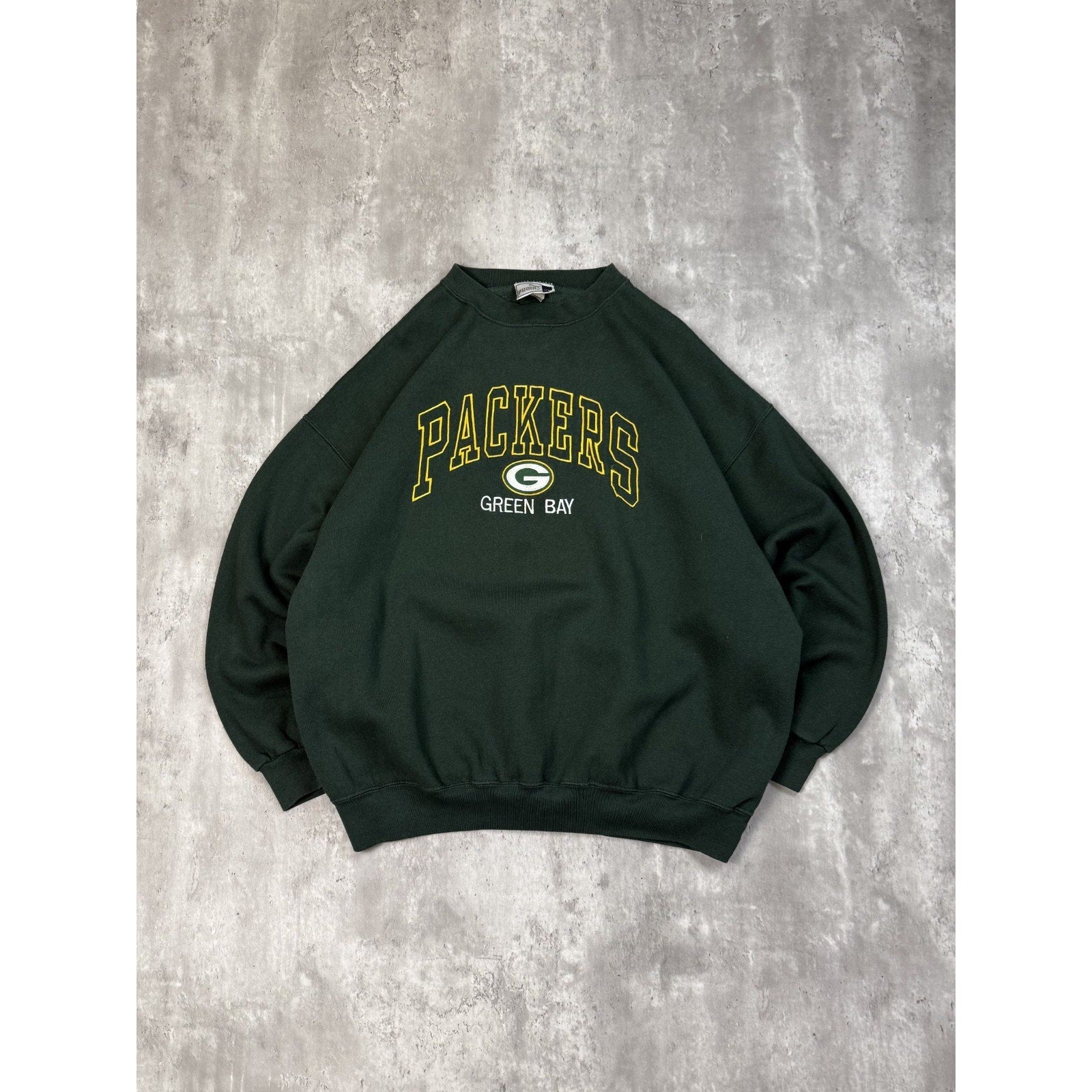 Vintage 90s Green Bay Packers NFL Embroidered Spellout Sweatshirt Size 2XL